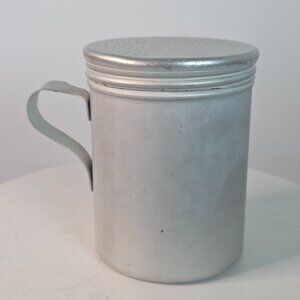 Vintage Aluminum Flour Sifter With Handle & Perforated Lid